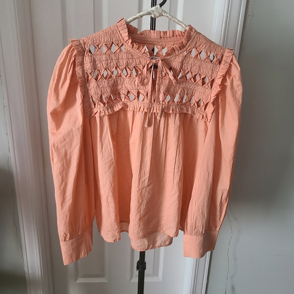 Anthropologie cotton puff sleeve blouse - Picture 5 of 5
